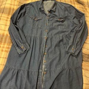 Denim dress with tiers